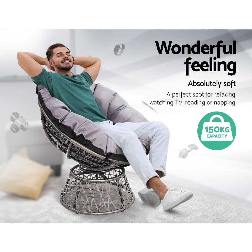 Minnamurra Papasan Chair, Grey