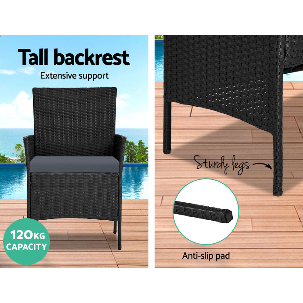 Redland Bay 4 Piece Outdoor Sofa Set, Black