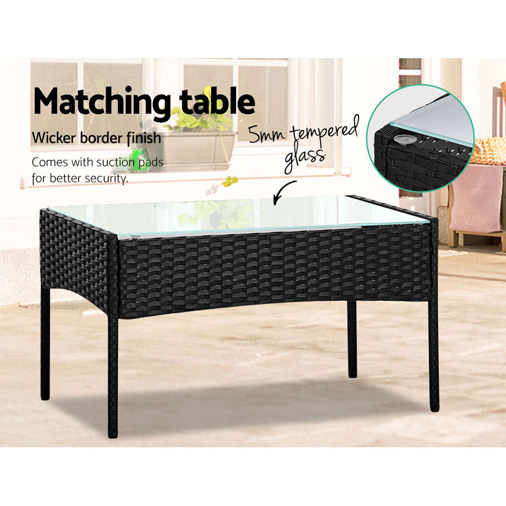 Redland Bay 4 Piece Outdoor Sofa Set, Black