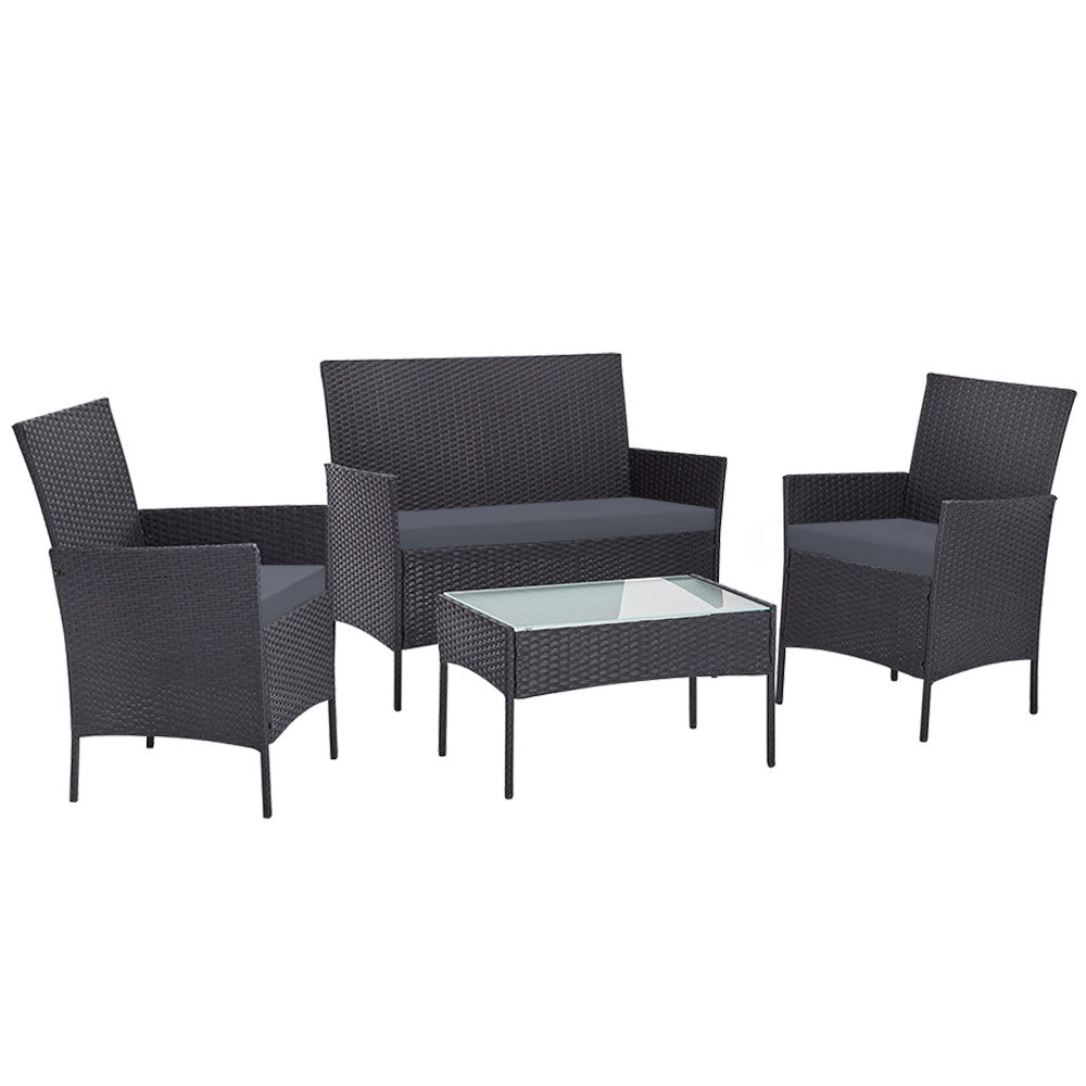 Redland Bay 4 Piece Outdoor Sofa Set, Dark Grey