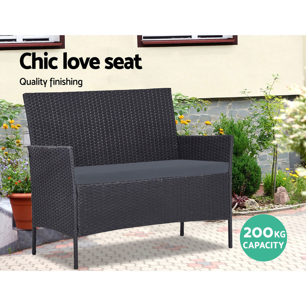 Redland Bay 4 Piece Outdoor Sofa Set, Dark Grey