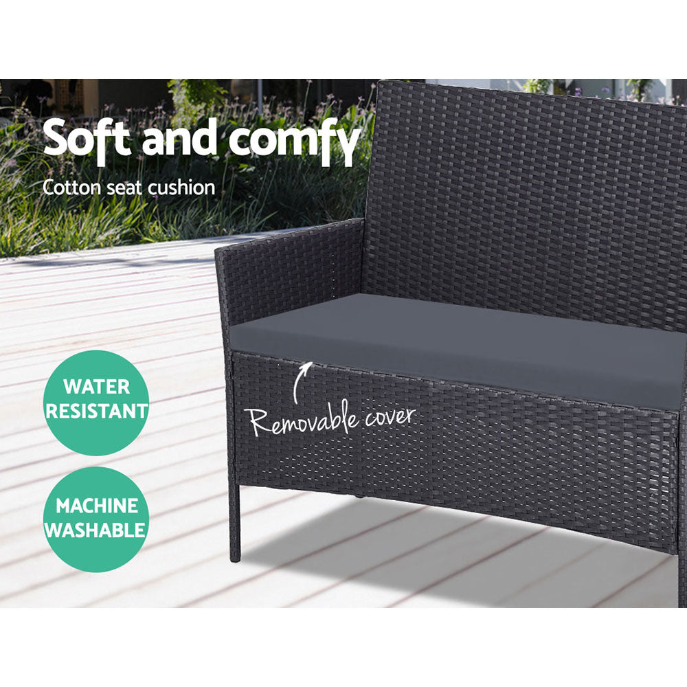Redland Bay 4 Piece Outdoor Sofa Set, Dark Grey