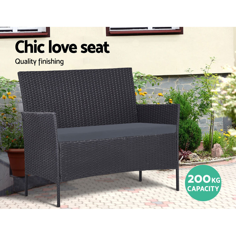 Redland Bay 4 Piece Outdoor Sofa Set, Dark Grey with Storage Cover