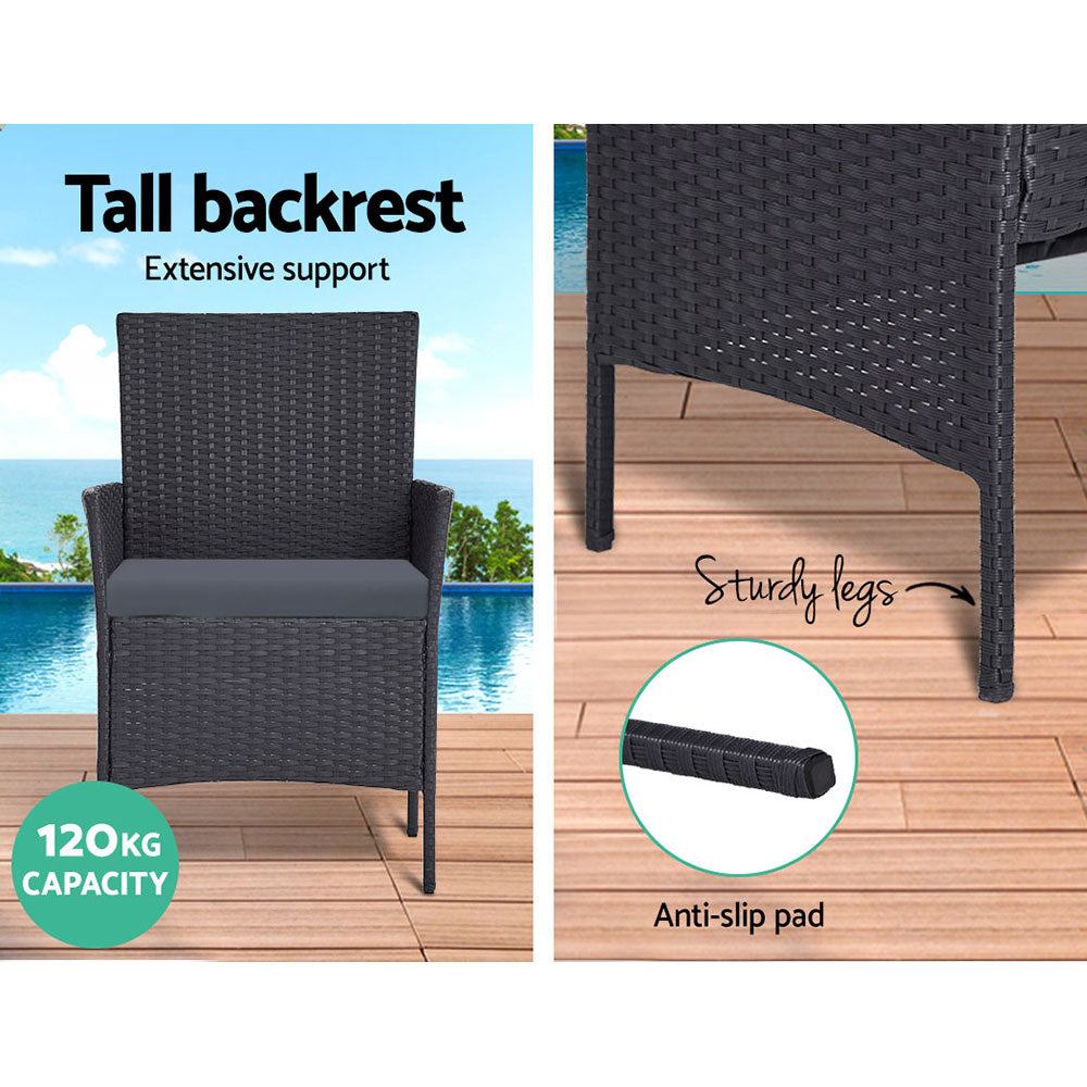 Redland Bay 4 Piece Outdoor Sofa Set, Dark Grey with Storage Cover