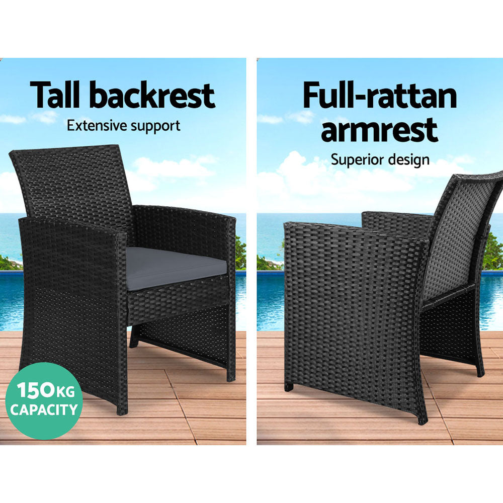Dundowran 4 Piece Outdoor Sofa Set, Black