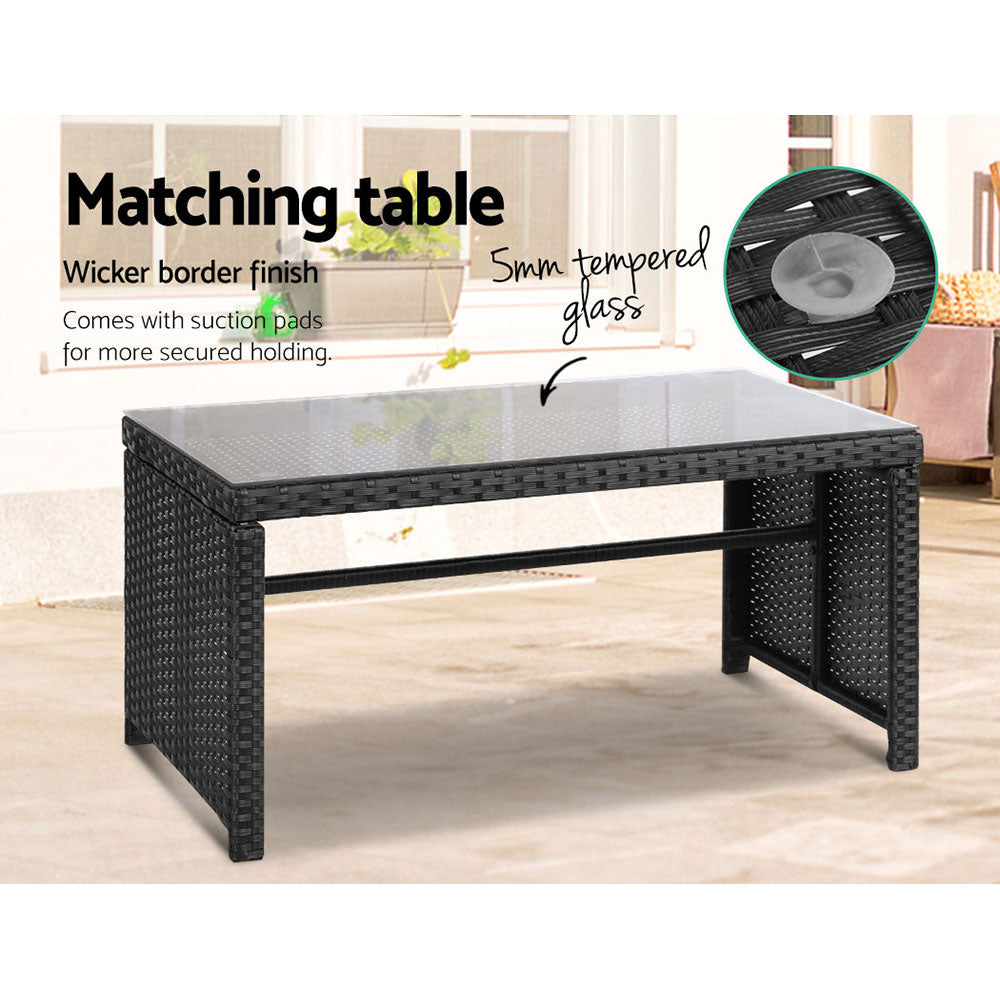 Dundowran 4 Piece Outdoor Sofa Set, Black