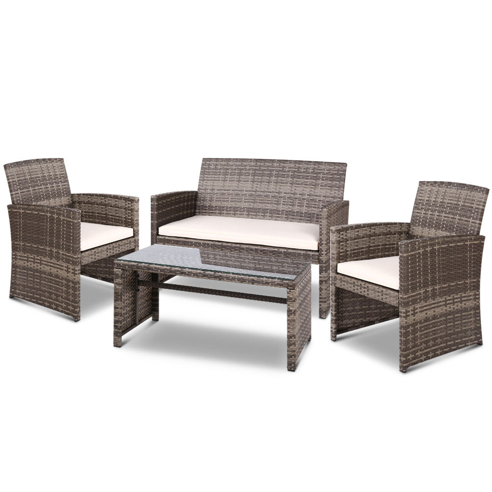 Dundowran 4 Piece Outdoor Sofa Set, Grey