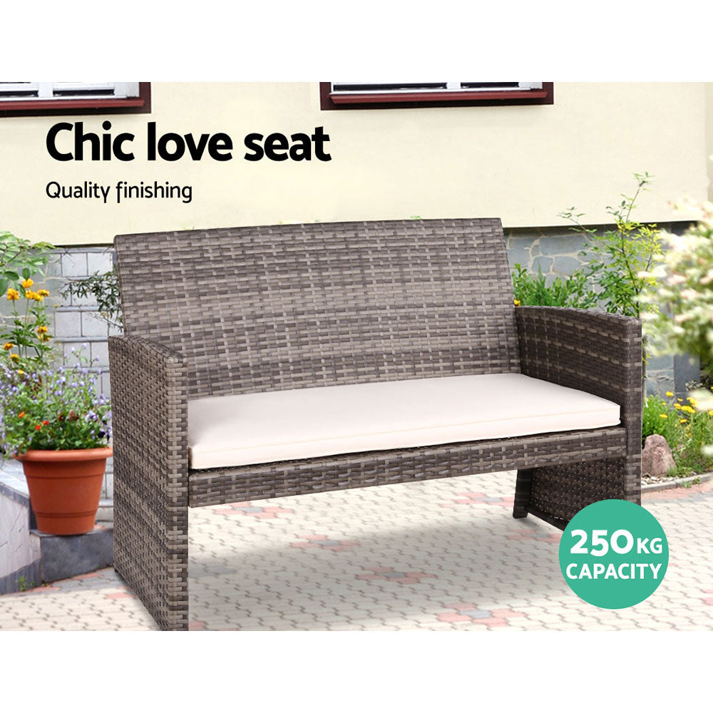 Dundowran 4 Piece Outdoor Sofa Set, Grey