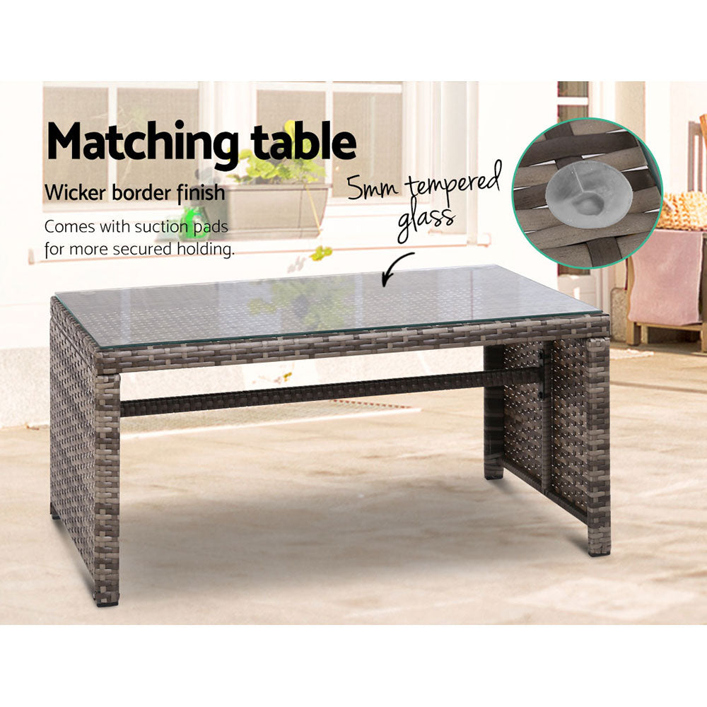 Dundowran 4 Piece Outdoor Sofa Set, Grey