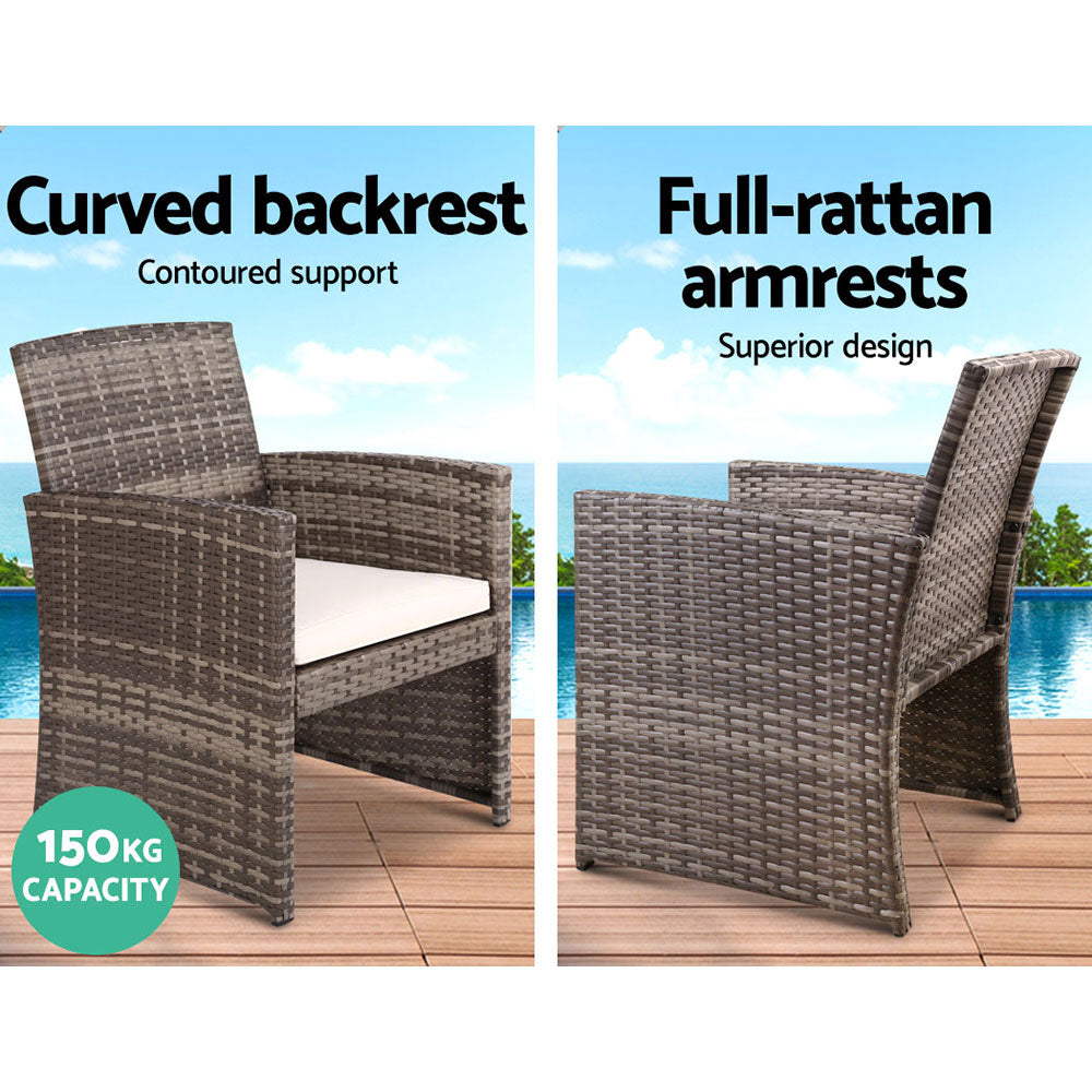 Dundowran 4 Piece Outdoor Sofa Set with Storage Cover, Grey