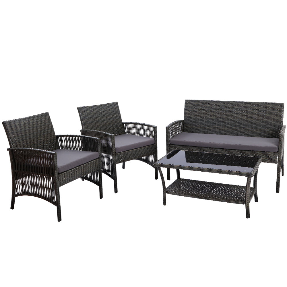 Arcadia 4 Piece Outdoor Sofa Set, Grey