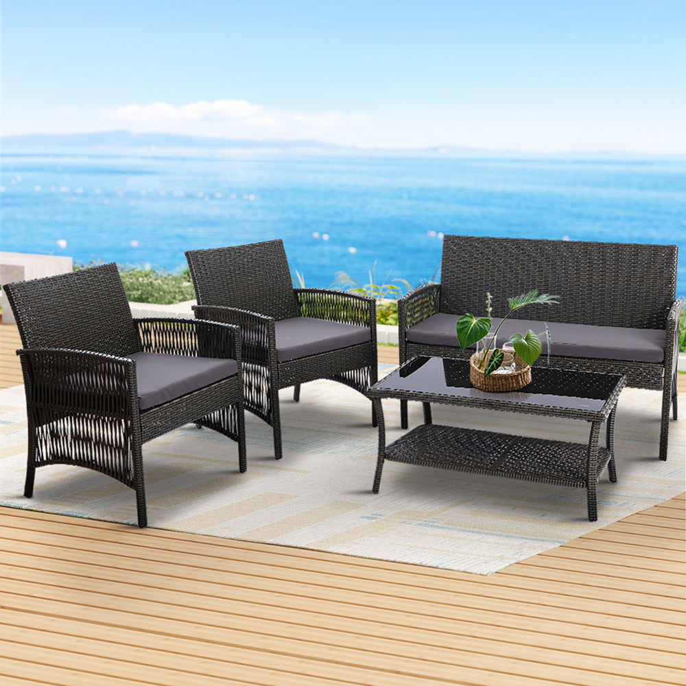 Arcadia 4 Piece Outdoor Sofa Set, Grey