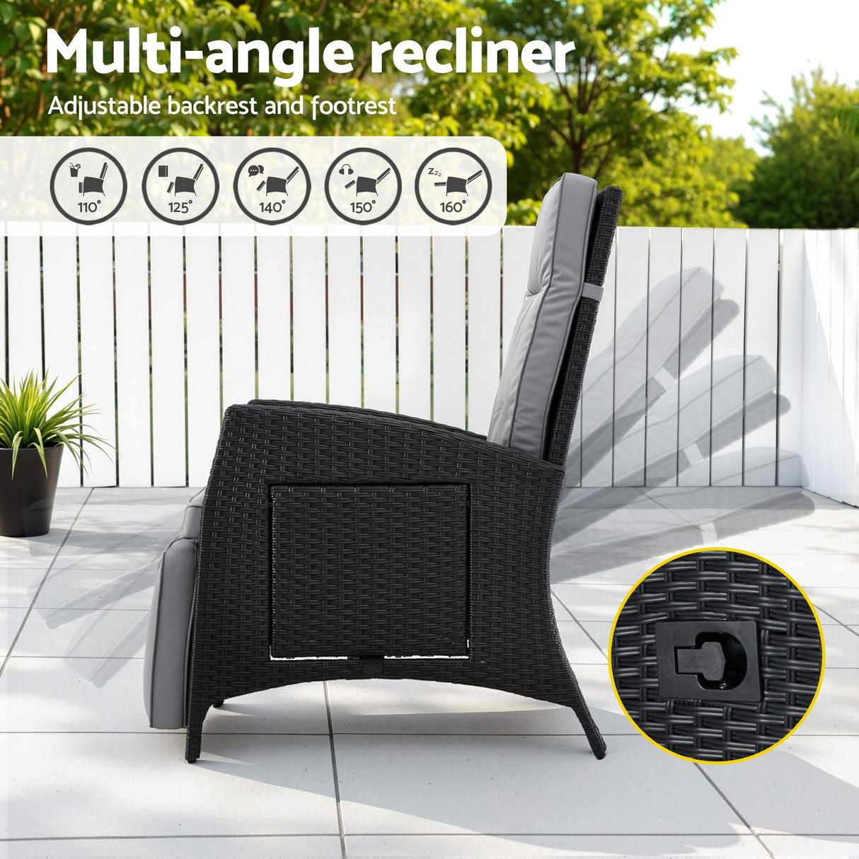 Nambour Recliner Chair, Black