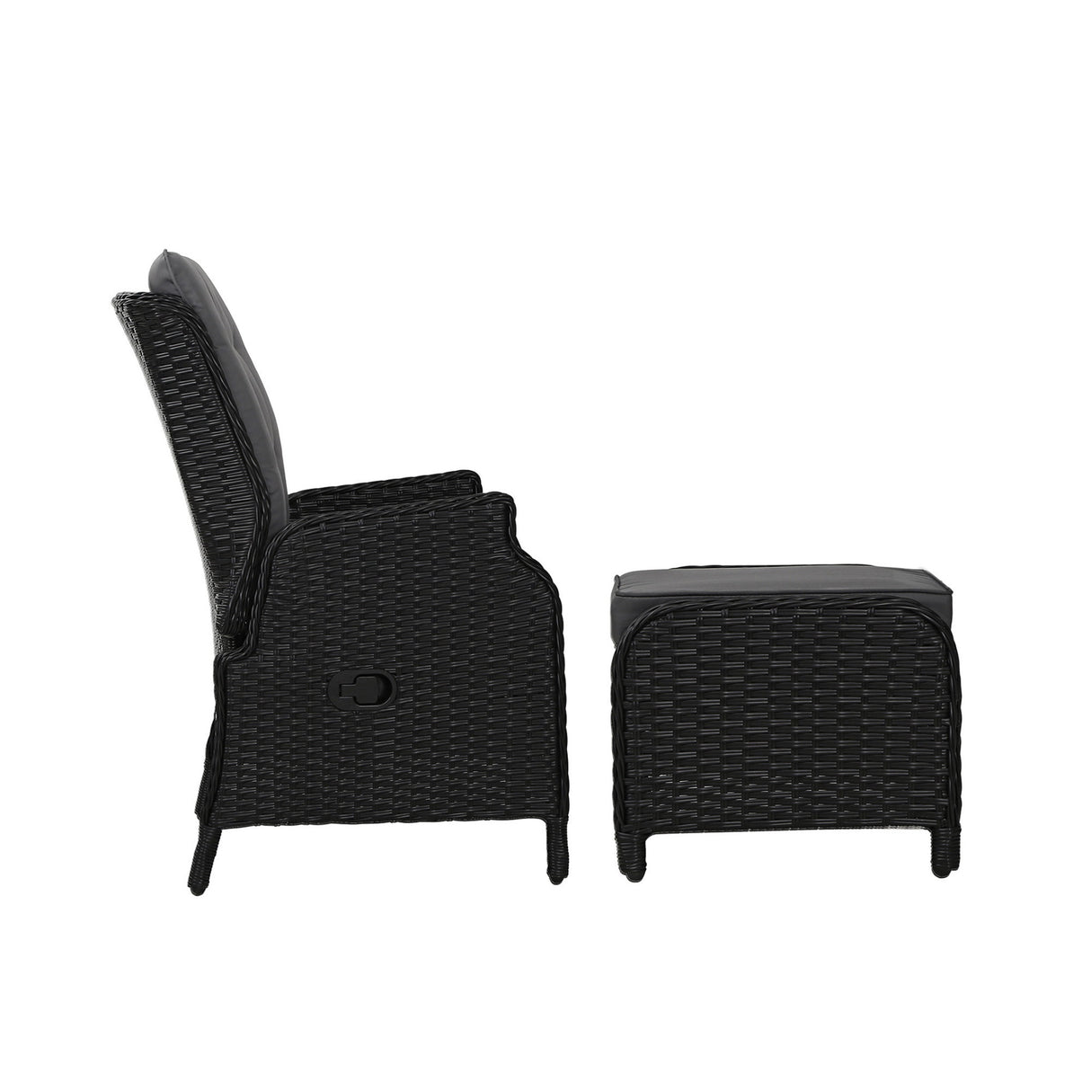 Cairns 2 Piece Outdoor Recliner Set, Black