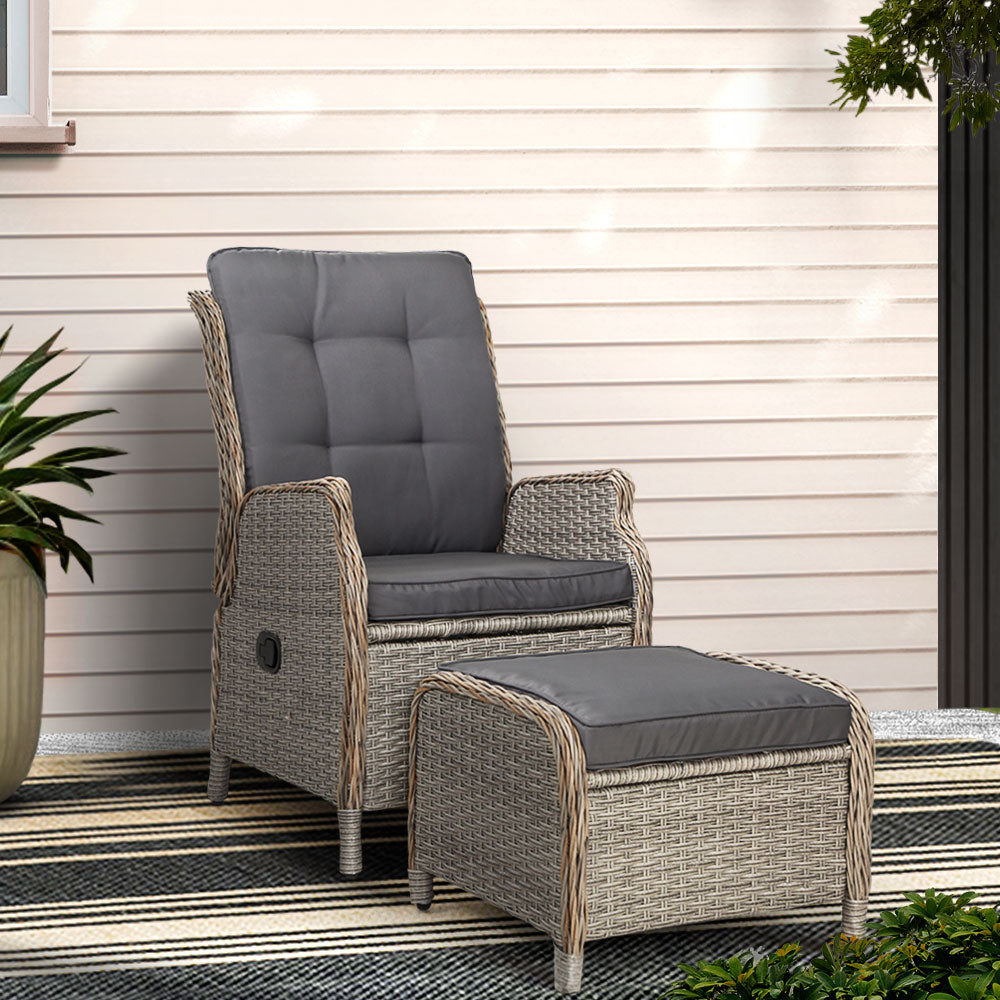 Cairns 2 Piece Outdoor Recliner Set, Grey