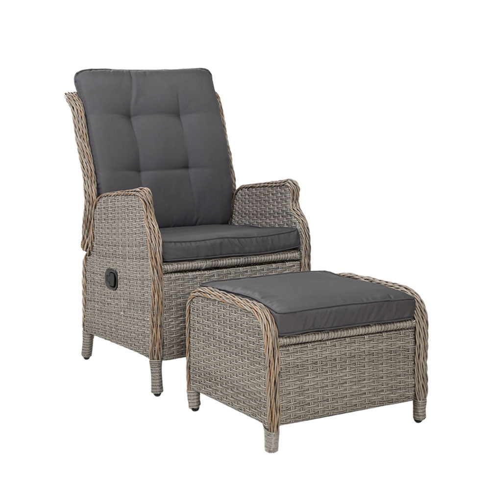 Cairns 2 Piece Outdoor Recliner Set, Grey