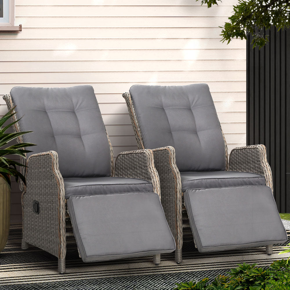 Midge Point 2 Piece Recliner Set, Grey