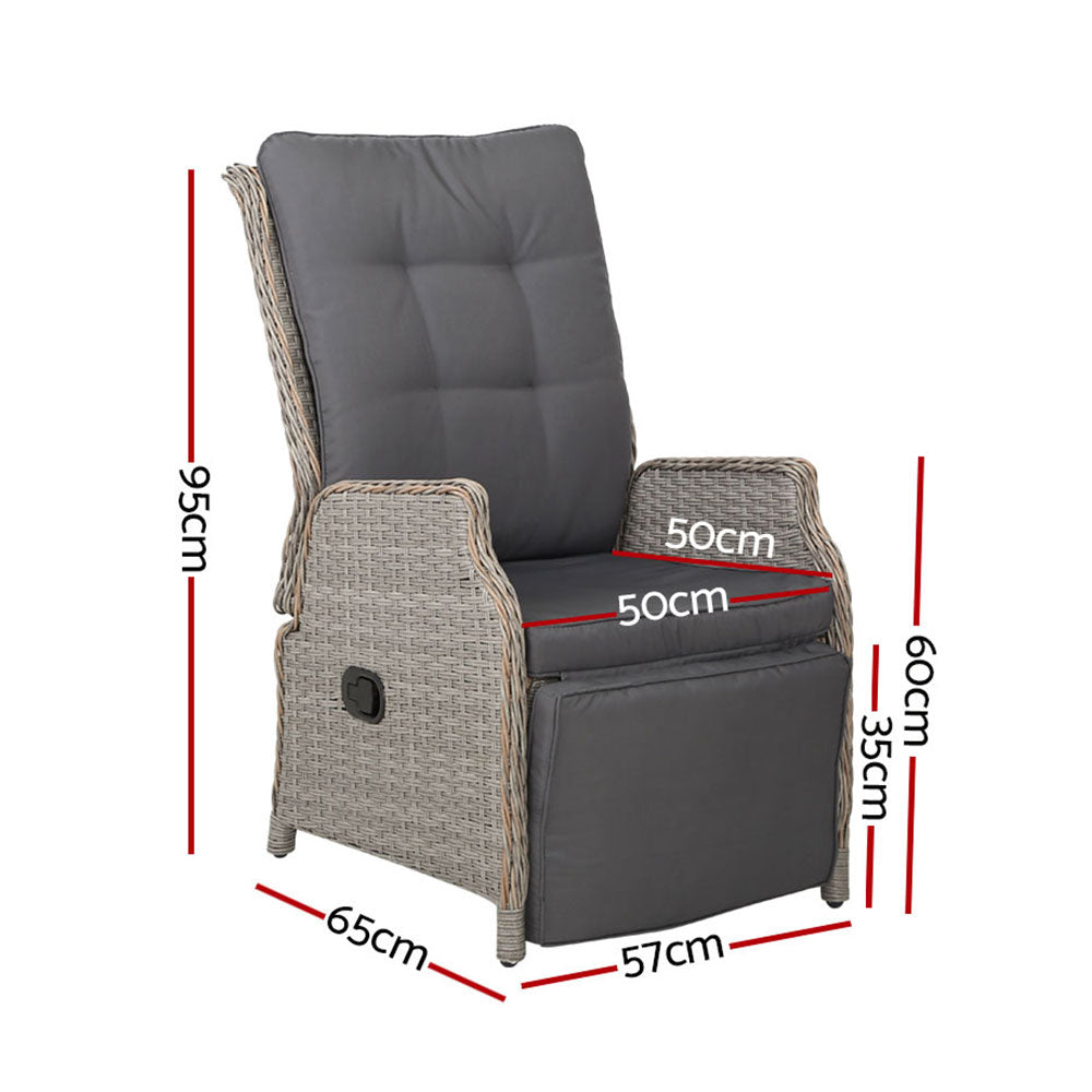 Midge Point 2 Piece Recliner Set, Grey