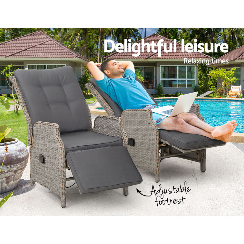 Midge Point 2 Piece Recliner Set, Grey