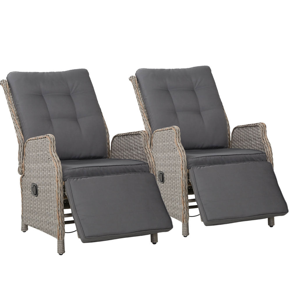 Midge Point 2 Piece Recliner Set, Grey