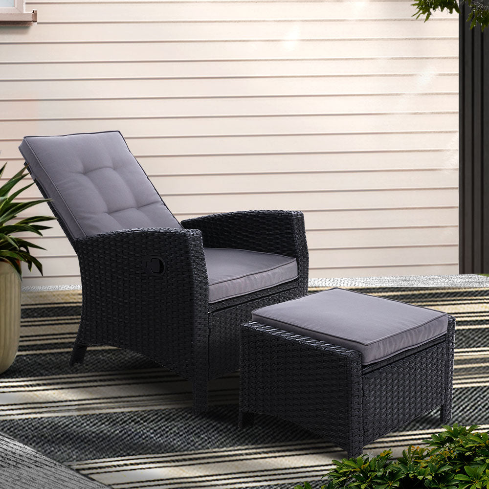 Halifax 2 Piece Recliner Set, Black