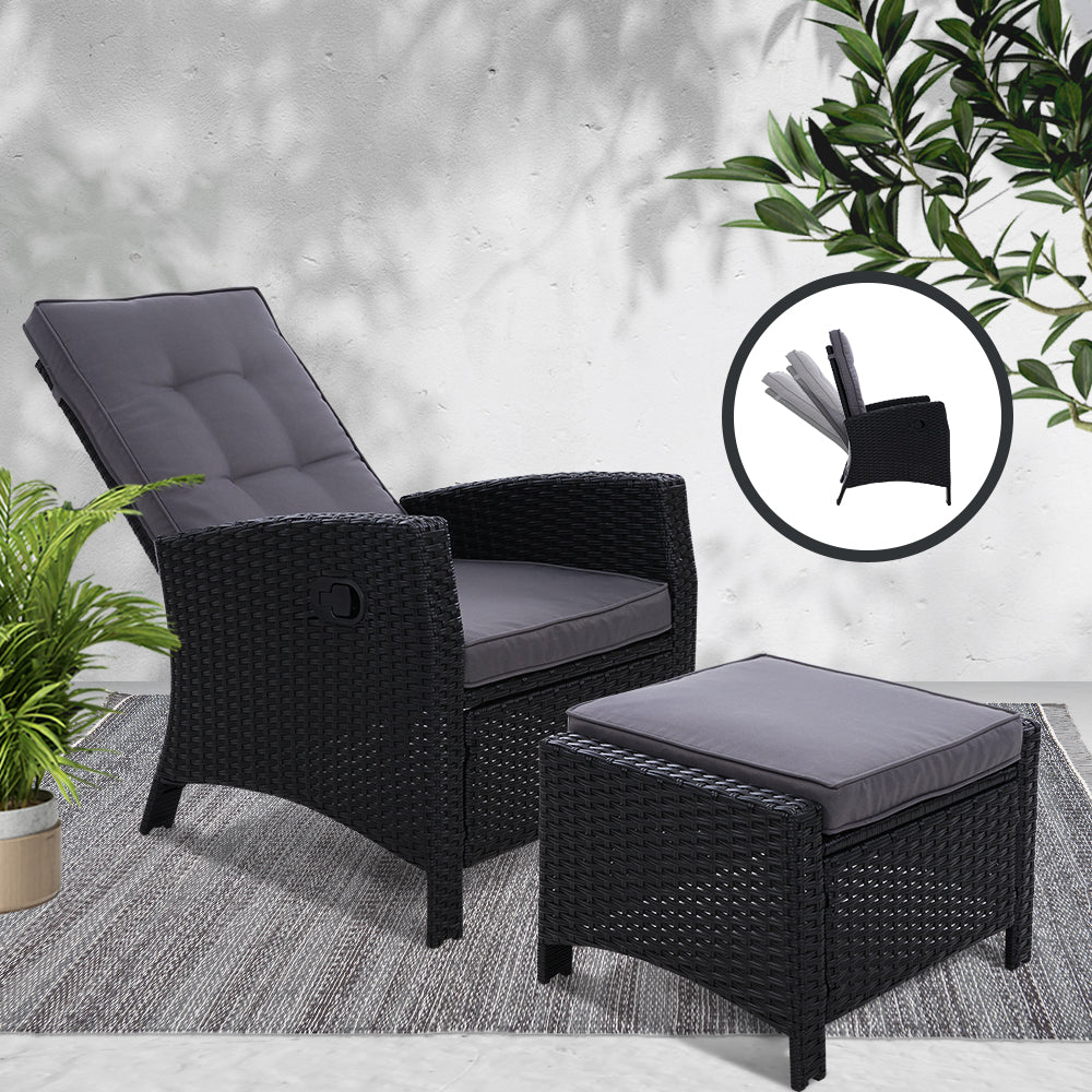 Halifax 2 Piece Recliner Set, Black