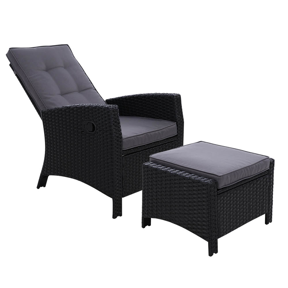 Halifax 2 Piece Recliner Set, Black