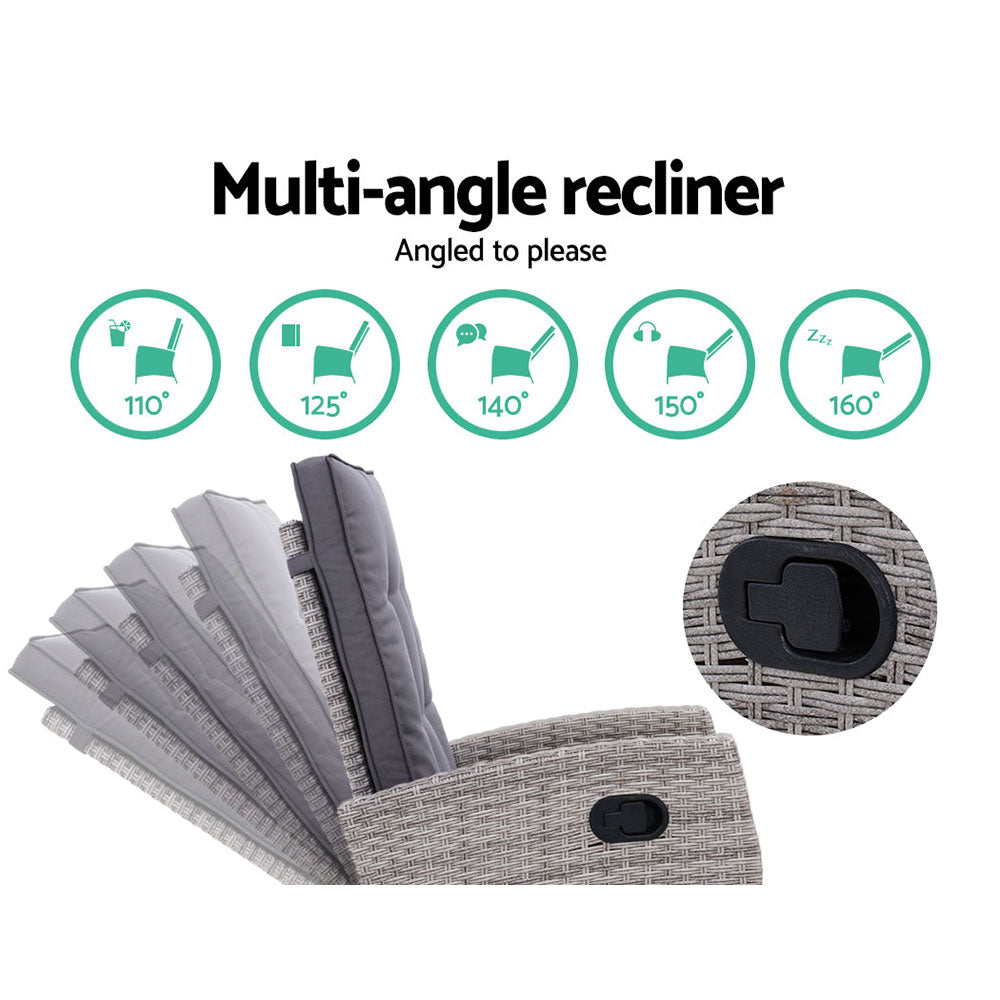 Halifax 2 Piece Recliner Set, Grey