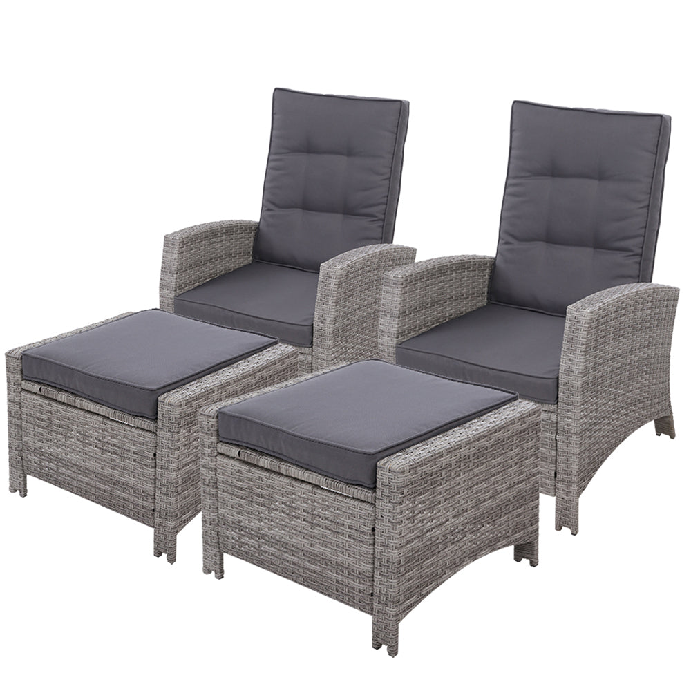 Halifax 4 Piece Recliner Set, Grey