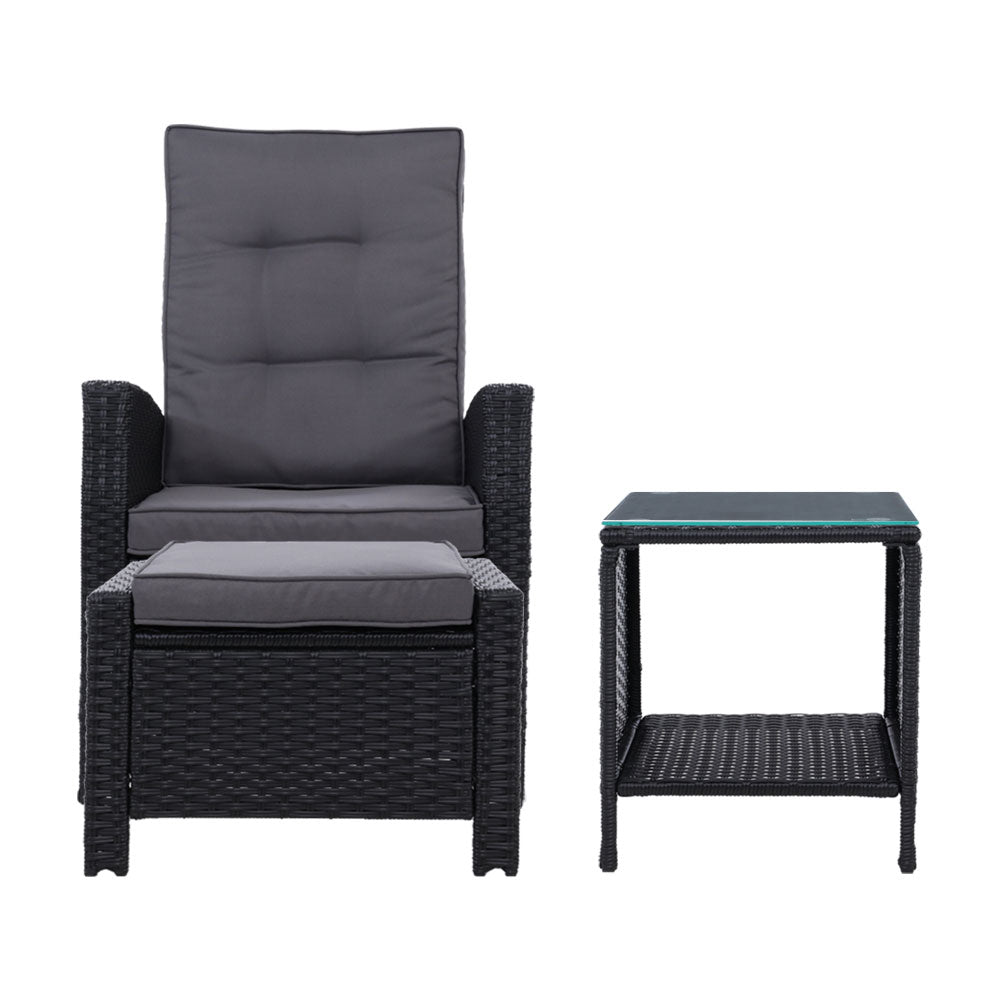 Birkdale 5 Piece Outdoor Lounge Set, Black