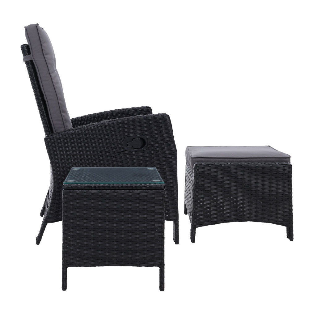 Birkdale 5 Piece Outdoor Lounge Set, Black