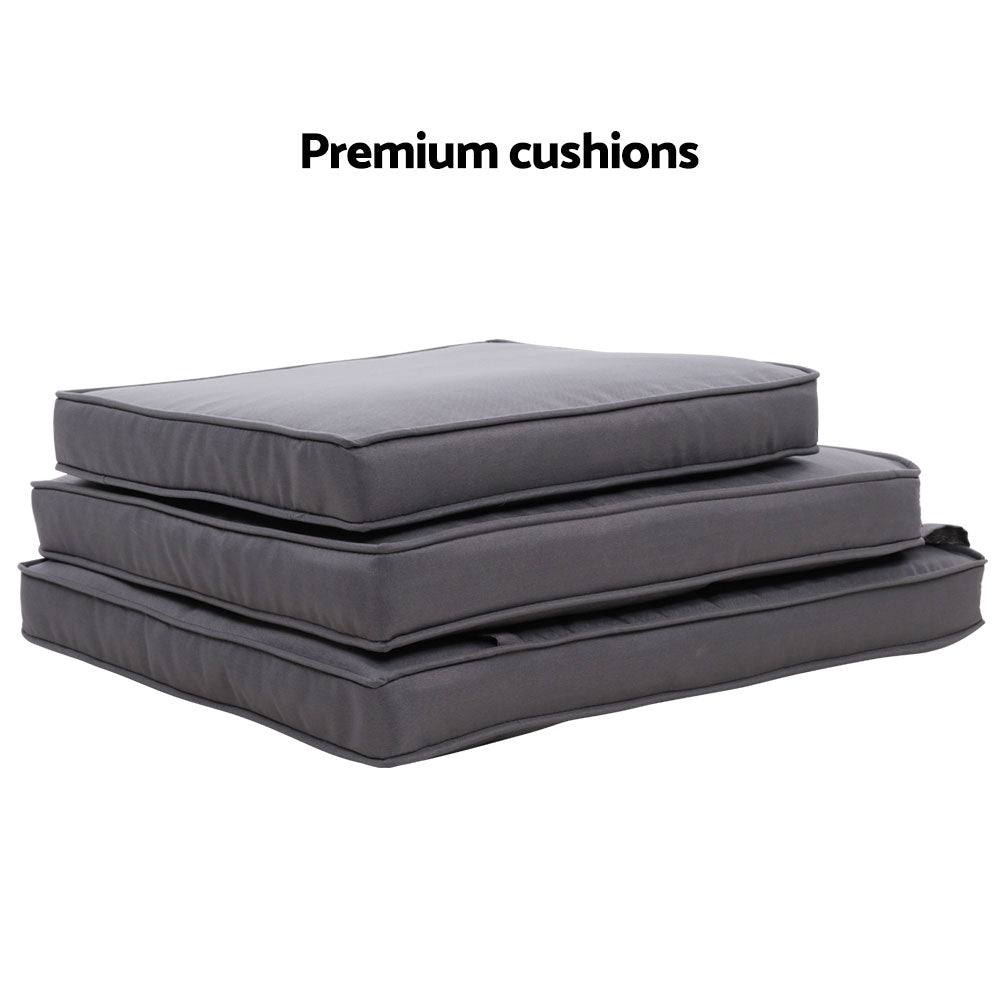 Birkdale 5 Piece Outdoor Lounge Set, Black