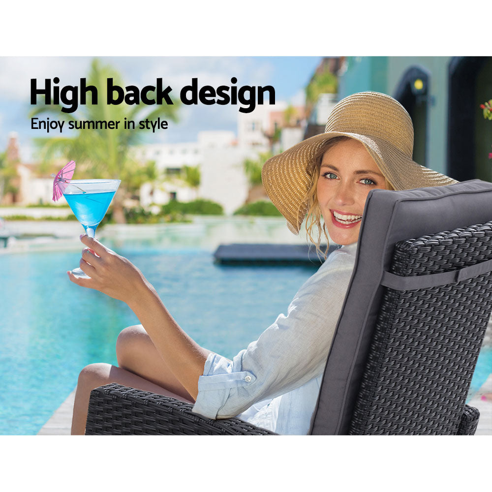 Birkdale 5 Piece Outdoor Lounge Set, Black