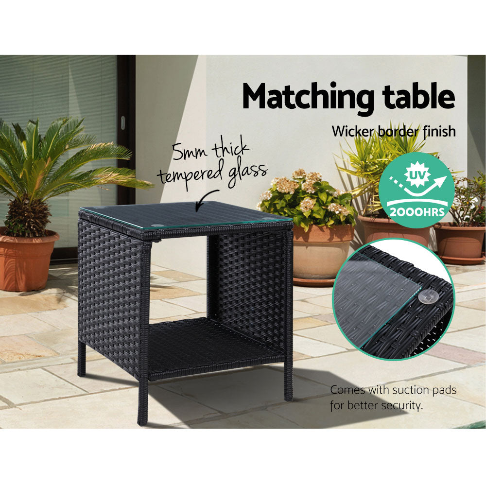 Birkdale 5 Piece Outdoor Lounge Set, Black
