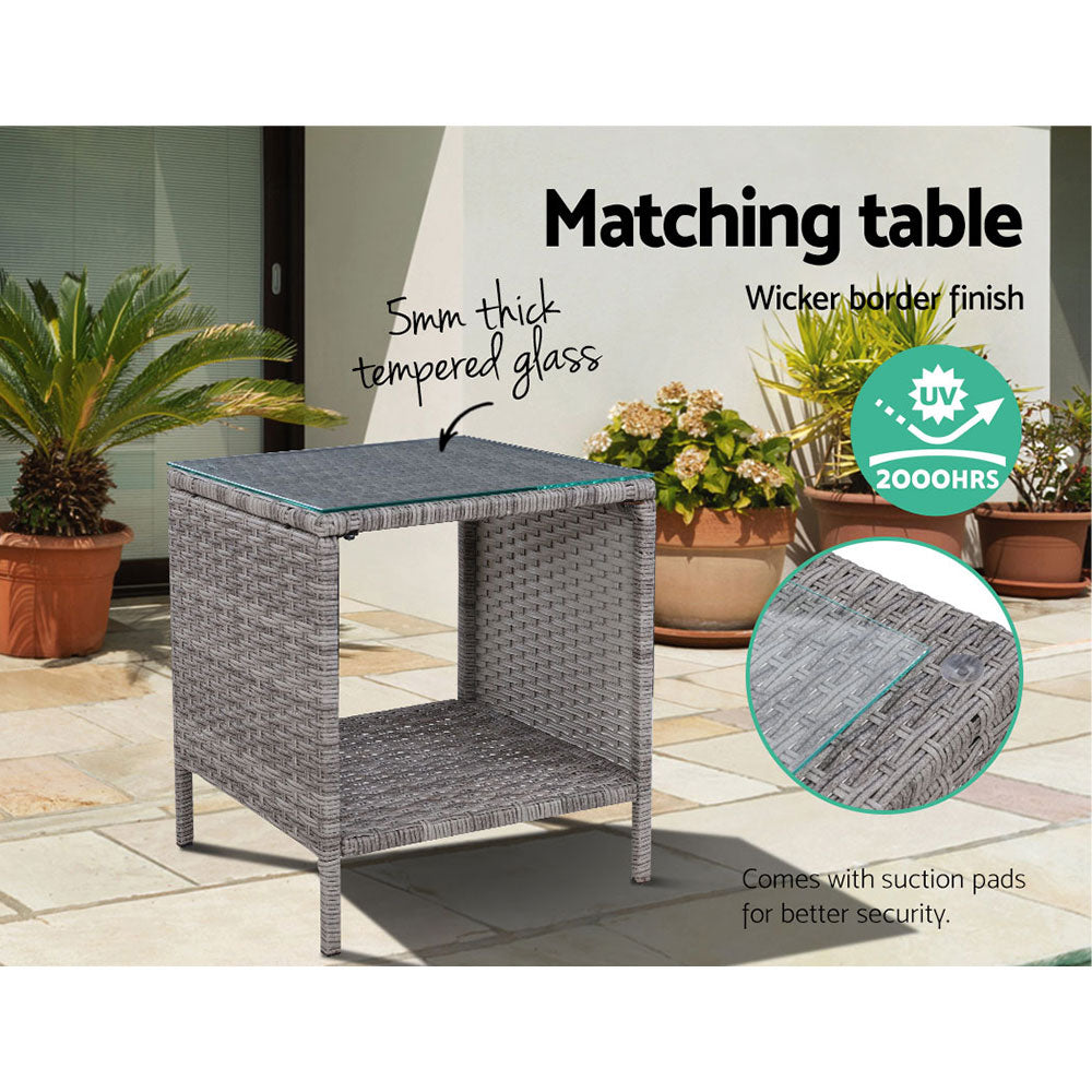 Ellis Beach 5 Piece Outdoor Recliner Set, Grey