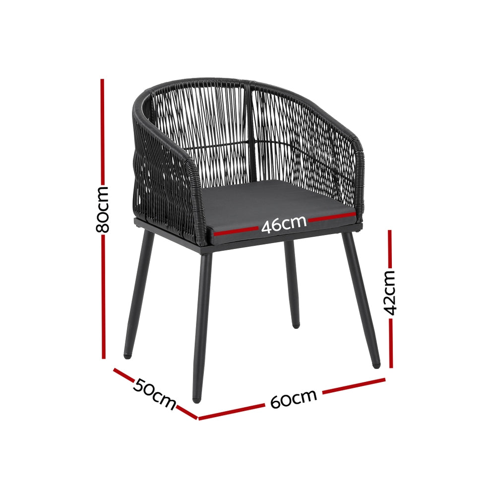 Wolumla Outdoor Dining Chair Black 2pcs image 3