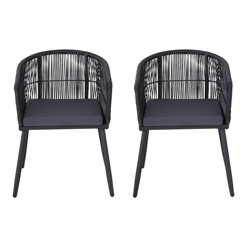 Wolumla Outdoor Dining Chair Black 2pcs image 4