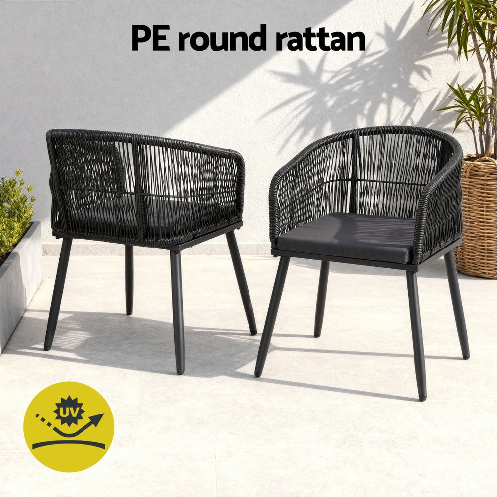 Wolumla Outdoor Dining Chair Black 2pcs image 6