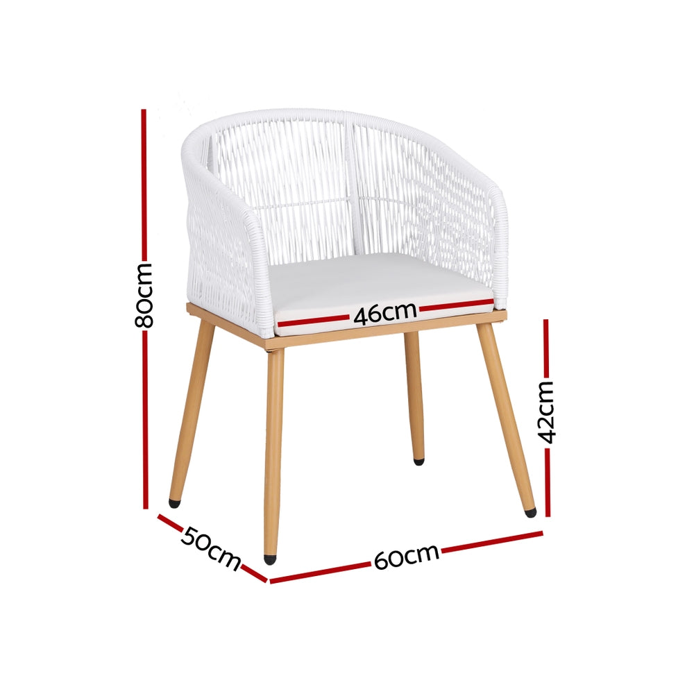 Wolumla Outdoor Dining Chair White 2pcs image 3