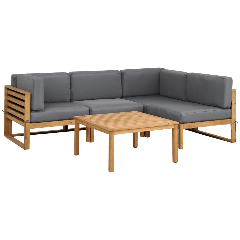 Main Beach natural timber outdoor lounge set in an outdoor setting