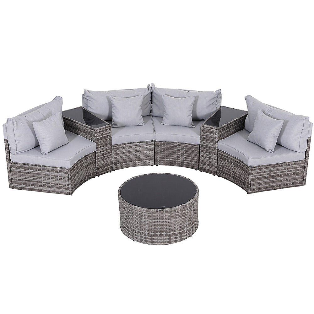Surfers grey rattan outdoor lounge set in an outdoor setting