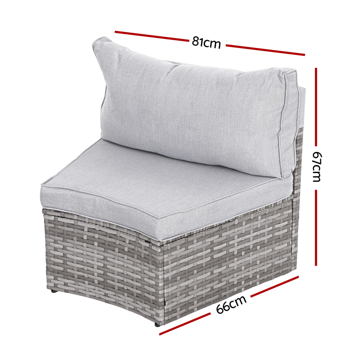 Coombabah 2pcs Outdoor Modular Lounge, Grey Rattan