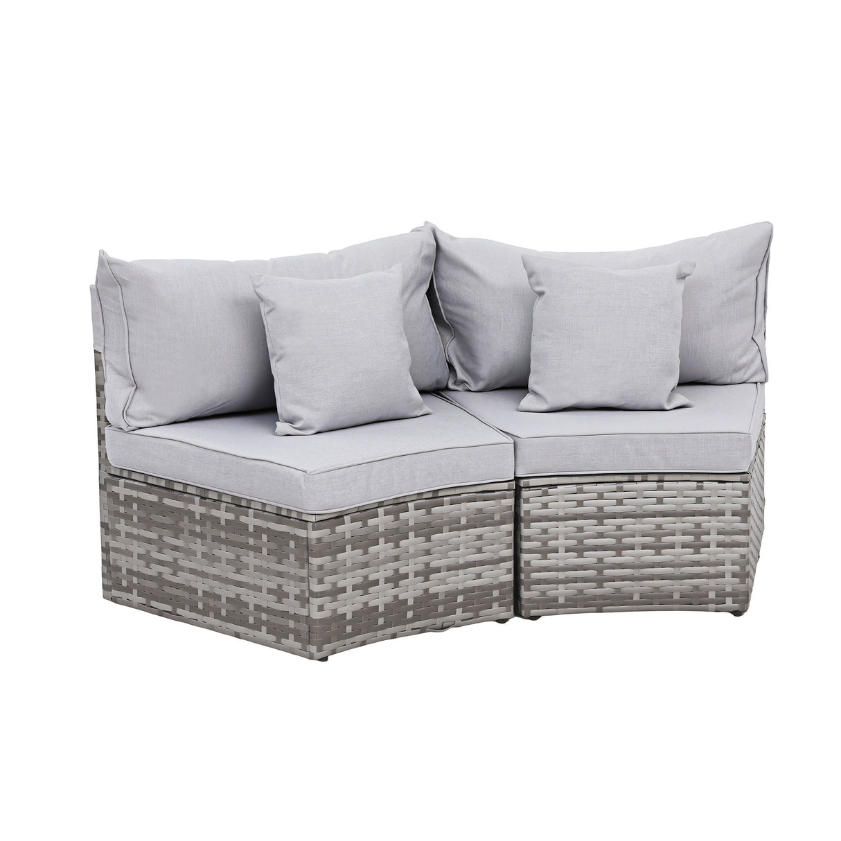 Coombabah 2pcs Outdoor Modular Lounge, Grey Rattan