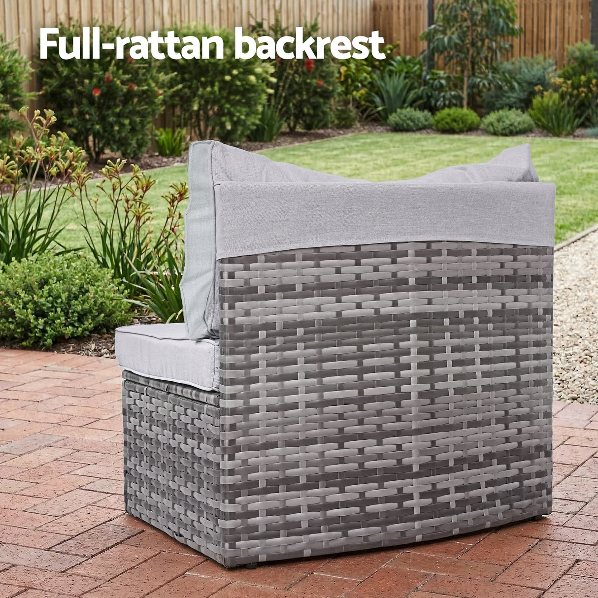 Coombabah 2pcs Outdoor Modular Lounge, Grey Rattan