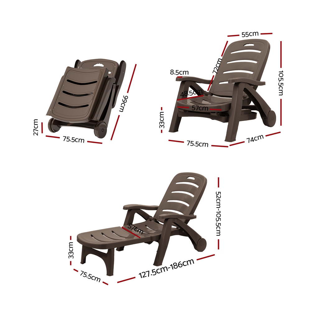 Candelo Sun Lounger Brown image 2