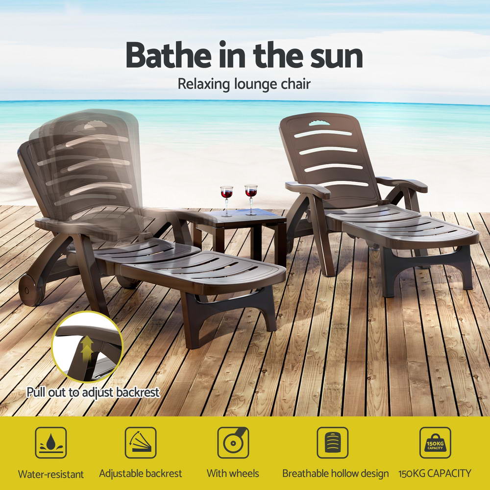 Candelo Sun Lounger Brown image 4