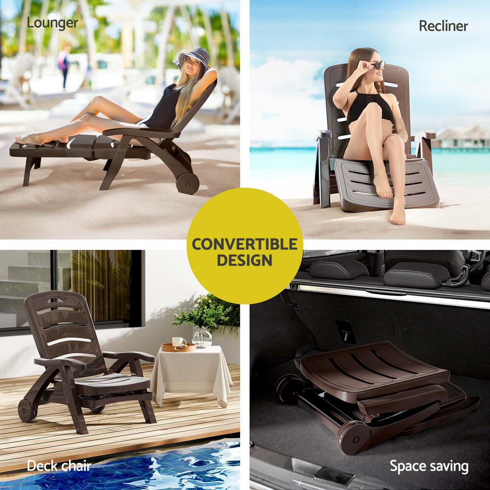 Candelo Sun Lounger Brown image 5