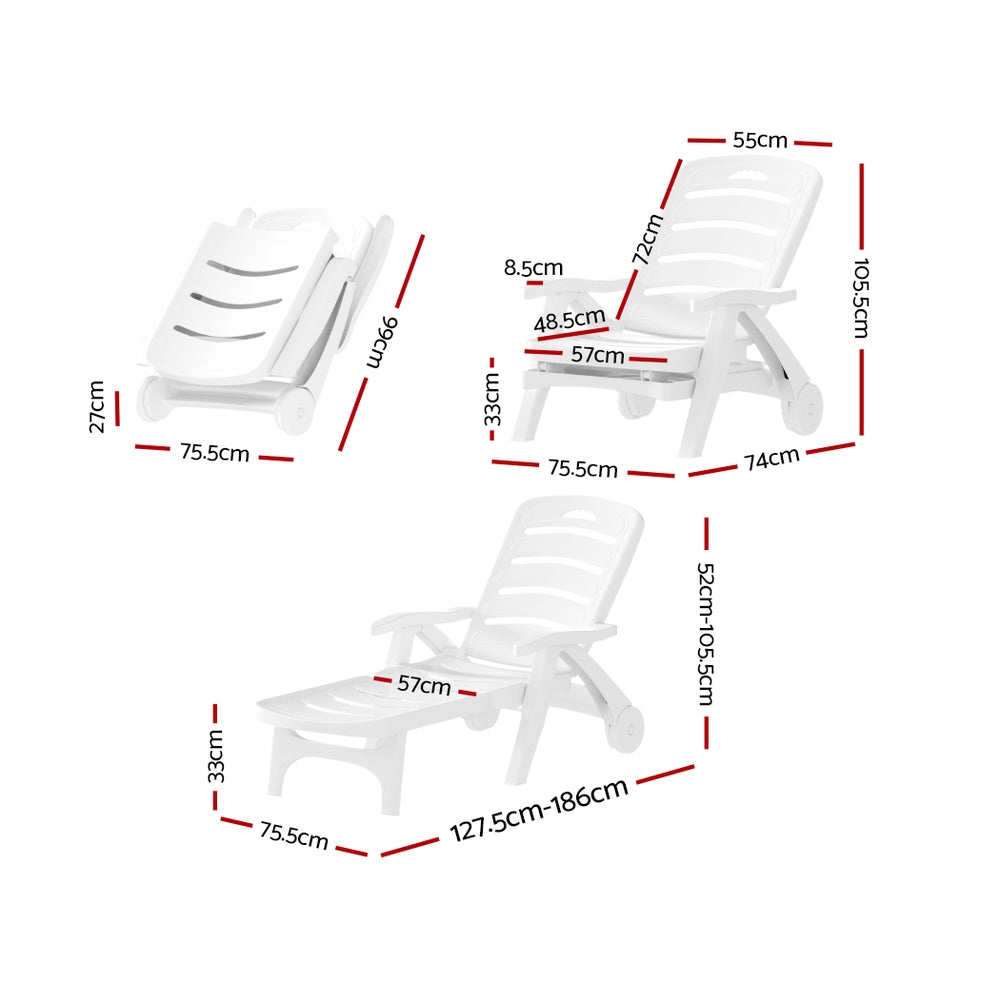 Gardeon Portable Folding Sun Lounger