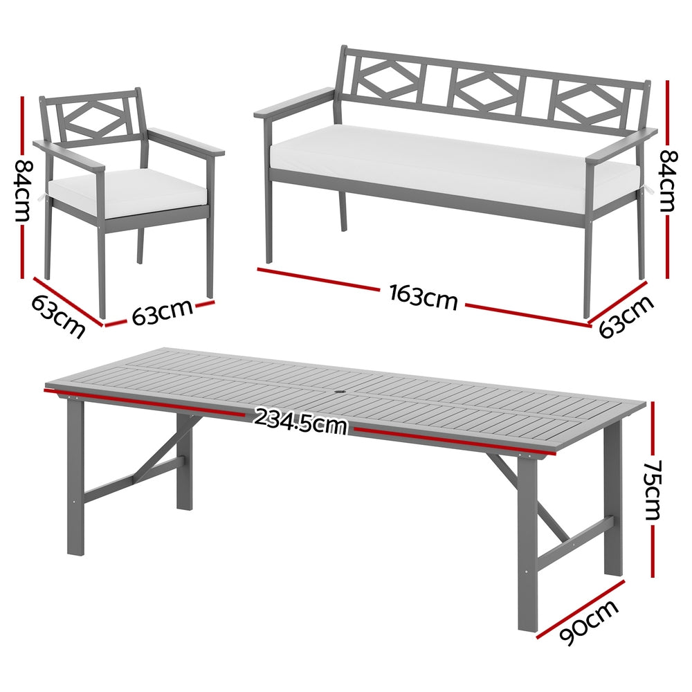 Maleny 5 Piece Outdoor Dining Set, Grey