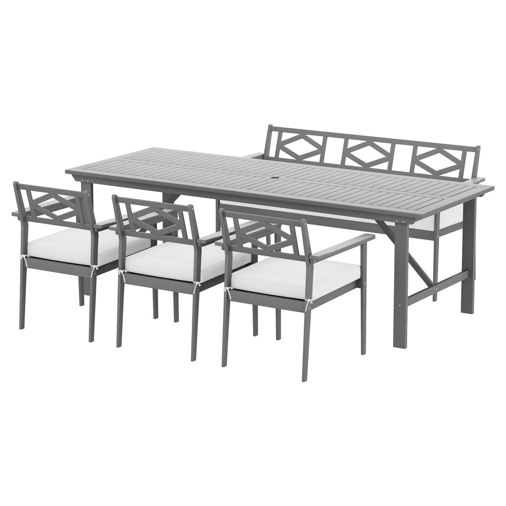 Maleny 5 Piece Outdoor Dining Set, Grey